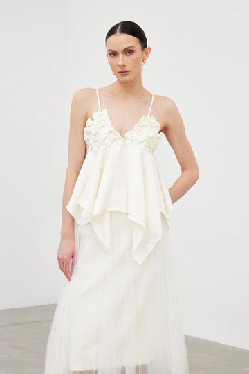 Iacomus Spaghetti Bow Satin Top