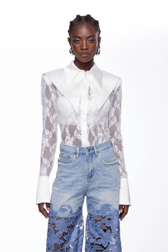 Iggy Lapel Lace Shirt