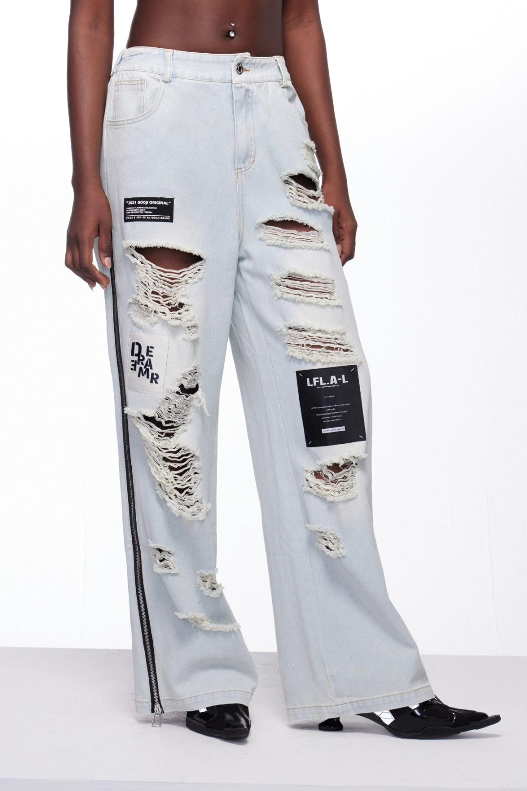 Ihor Ripped Zipper Jeans