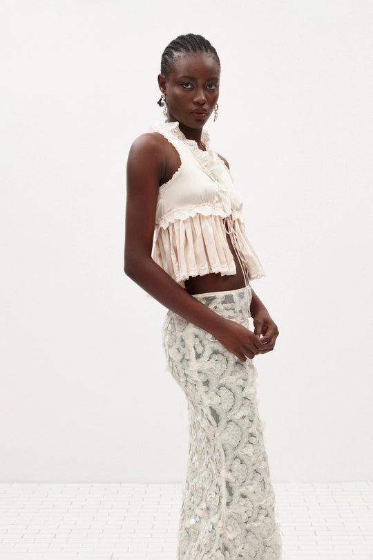 Ilhami Ruffle Satin Top