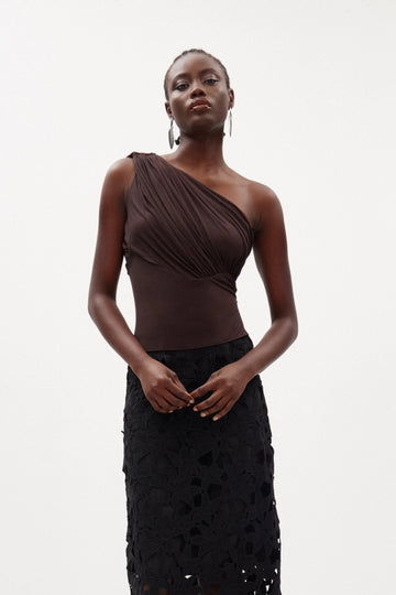 Illiam One Shoulder Draped Top