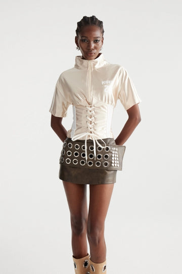 Imani Lace Up Stripe Top