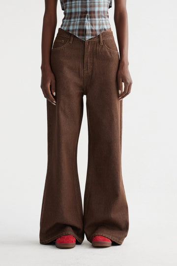 Ingi Wide Leg Jeans In Brown