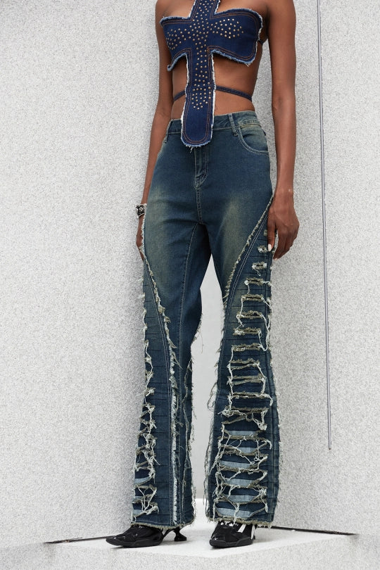 Ingimarr Ripped Fringe Jeans