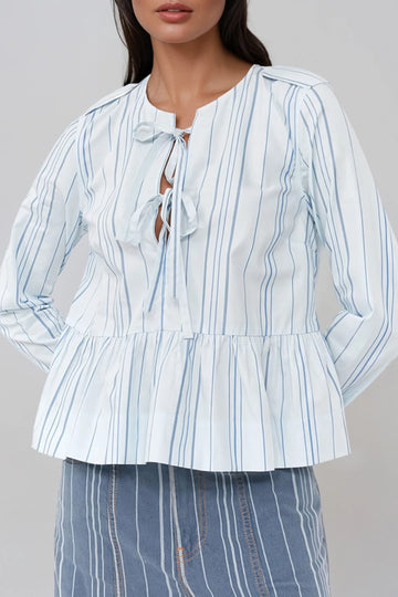 Jaycee Stripe Tie Up Top