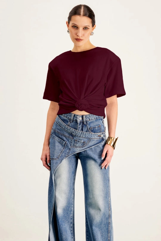 Jemma Ruch Twist T Shirt In Red