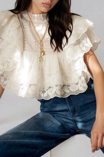 Kadija Ruffle Lace Top