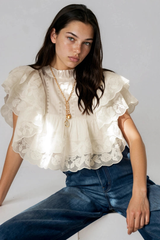 Kadija Ruffle Lace Top