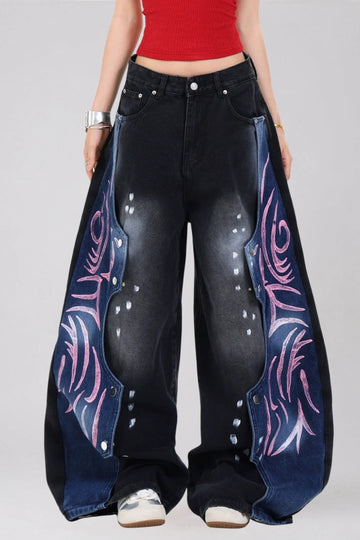 Kailas Graffiti Deconstruct Baggy Jeans