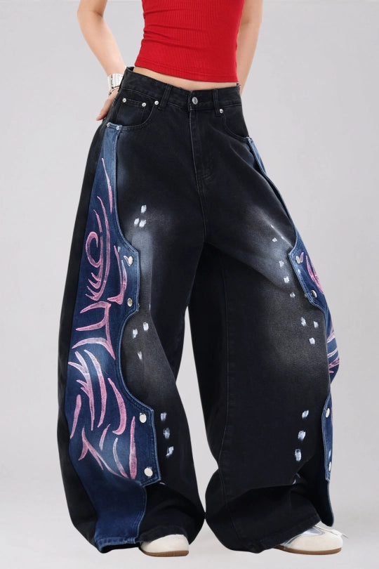 Kailas Graffiti Deconstruct Baggy Jeans