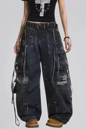 Kainda Splattered Cargo Jeans