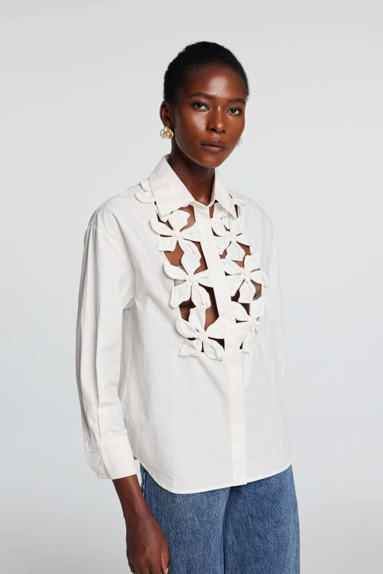 Kira Cutout Flower Long Sleeves Top