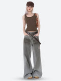 Y2K Distressed Wide Leg Jeans