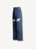 Y2K Embellished Cut-Out Jeans