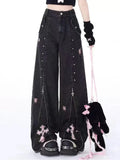 Y2K Grunge Cross Zip-Up Jeans