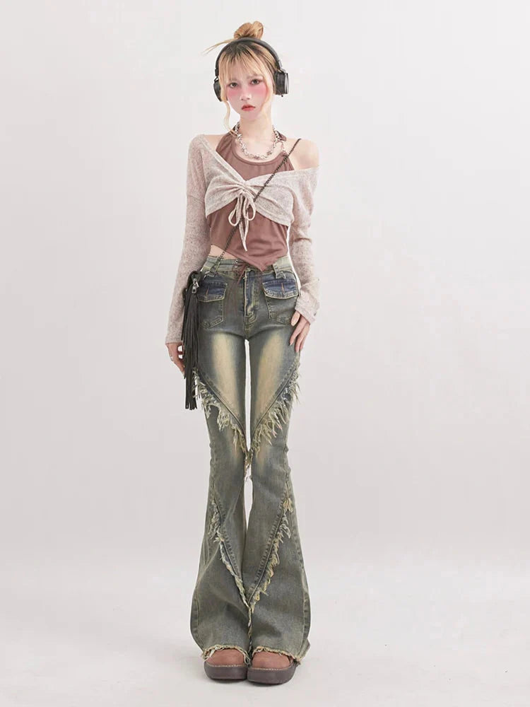 Y2K Grunge Flare Jeans