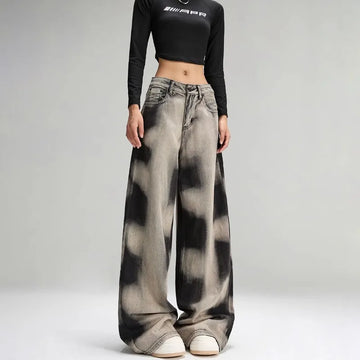 Y2K Grunge Sprayed Jeans
