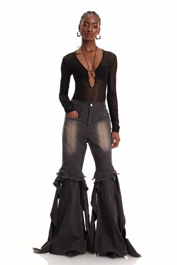 Zaher Ruffle Fringe Jeans