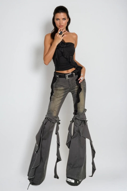 Zaher Ruffle Fringe Jeans
